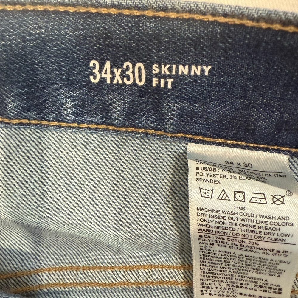 Banana Republic Men Travel Stretch Skinny Jeans Comfort Mid Blue Wash Size 34x30 - Picture 4 of 7